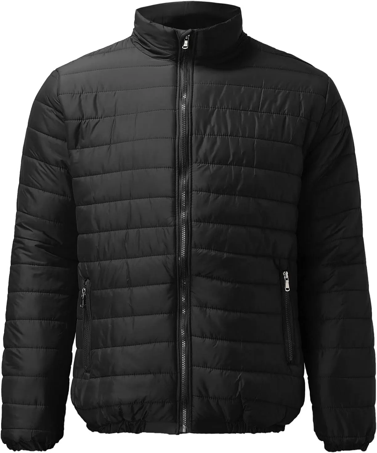 Men'S Puffer Down Jackets Lightweight Warm Coat Solid Color Thick Winter Outwear With Pockets For Travel Ski S-3XL