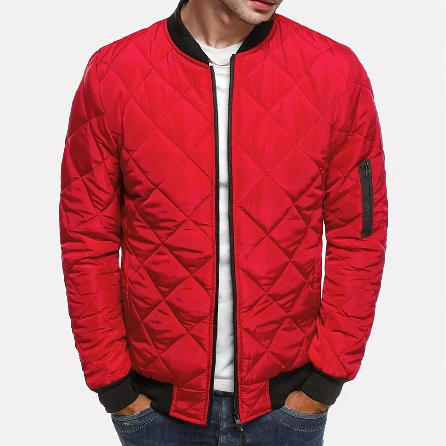 Men'S Puffer Down Jackets Lightweight Warm Coat Solid Color Thick Winter Outwear With Pockets For Travel Ski S-3XL
