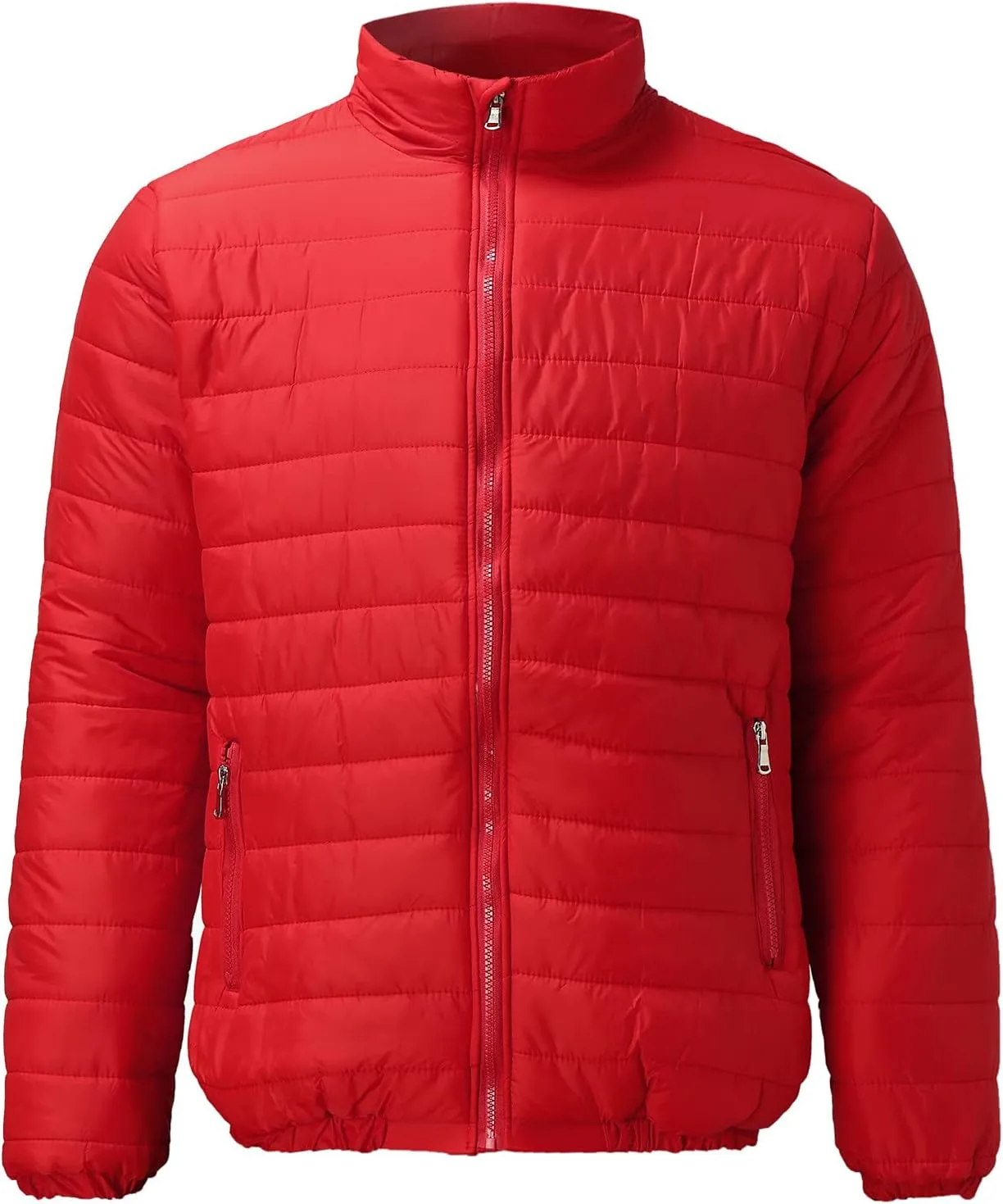 Men'S Puffer Down Jackets Lightweight Warm Coat Solid Color Thick Winter Outwear With Pockets For Travel Ski S-3XL