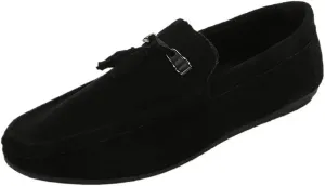 Men's Suede Loafers with Tassel ?CRound Toe Flat Heel Slip-Resistant Flexible Classic Loafer Shoes for Prom and Casual Wear