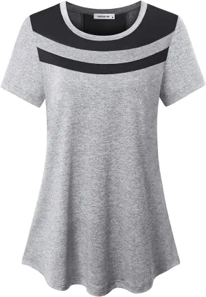 MOQIVGI Womens Short Sleeve Workout Tops Casual Wear Running Yoga Exercise Fitness Shirts Activewear