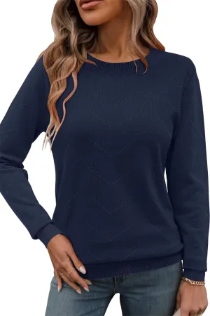Newshows Womens 2024 Fall Long Sleeve Sweaters Tops Fashion Business Casual Outfits Crew Dressy Knit Shirts Pullover Blouse