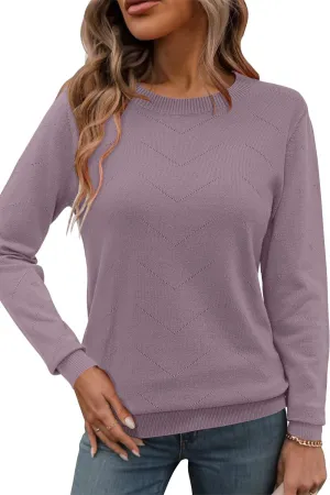 Newshows Womens 2024 Fall Long Sleeve Sweaters Tops Fashion Business Casual Outfits Crew Dressy Knit Shirts Pullover Blouse