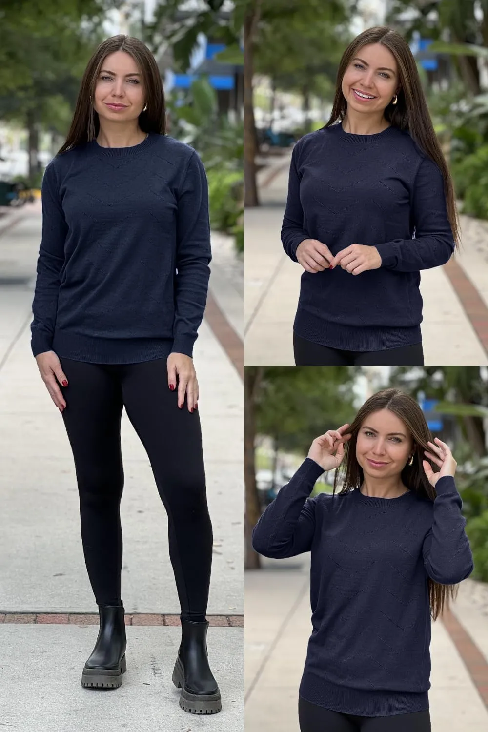 Newshows Womens 2024 Fall Long Sleeve Sweaters Tops Fashion Business Casual Outfits Crew Dressy Knit Shirts Pullover Blouse