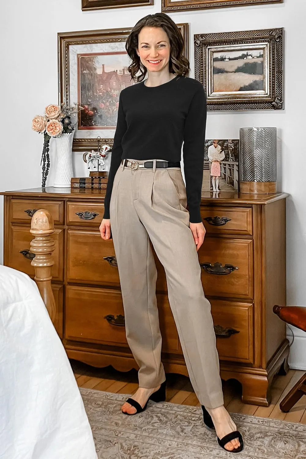 Newshows Womens 2024 Fall Long Sleeve Sweaters Tops Fashion Business Casual Outfits Crew Dressy Knit Shirts Pullover Blouse