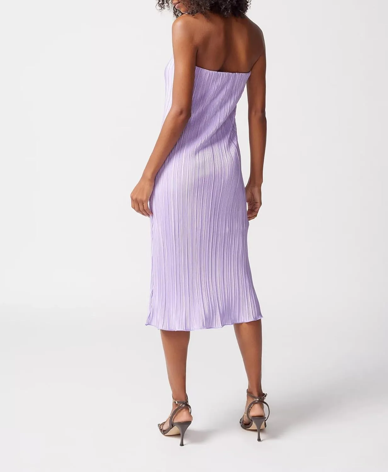 NUFIWI Women Y2k Pleated Maxi Dress Off Shoulder Backless Cutout Long Dress Plisse Strapless Bodycon Party Evening Dress