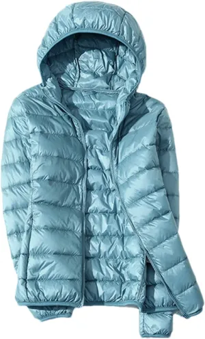 SaoBiiu Women Down Jacket Warm Hooded Coat Ultralight Quilted Puffer Jacket Female Windproof Parka