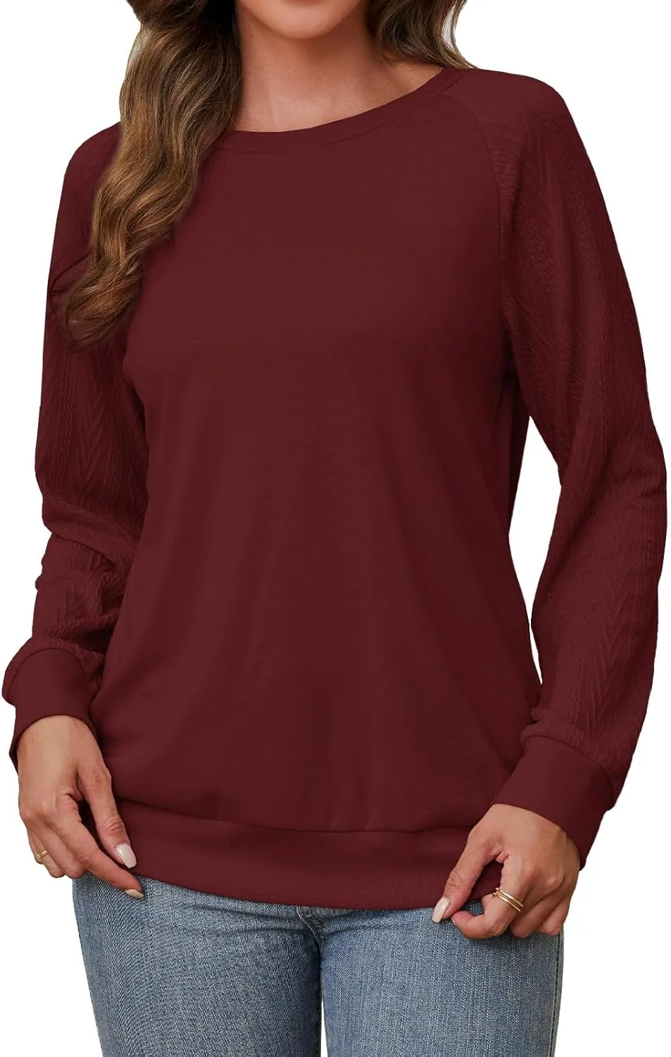 Shirts for Women Lightweight Business Casual Long Sleeve Crewneck Tops Womens Fashion 2025
