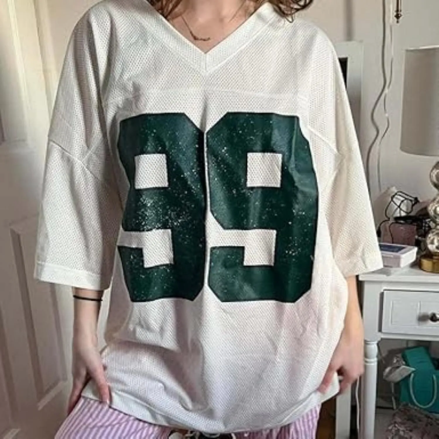 Short Sleeve Shirts Graphic Tees Y2k Summer Tops 2024 Women Jerseys Y2k Oversized Jersey Oversized Jersey for Women