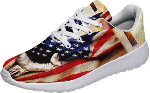 Sonzj-II Christian Jesus Shoes, Lace Up Walking Sneakers, Cross Running Shoes Mesh Breathable Sports Trainers