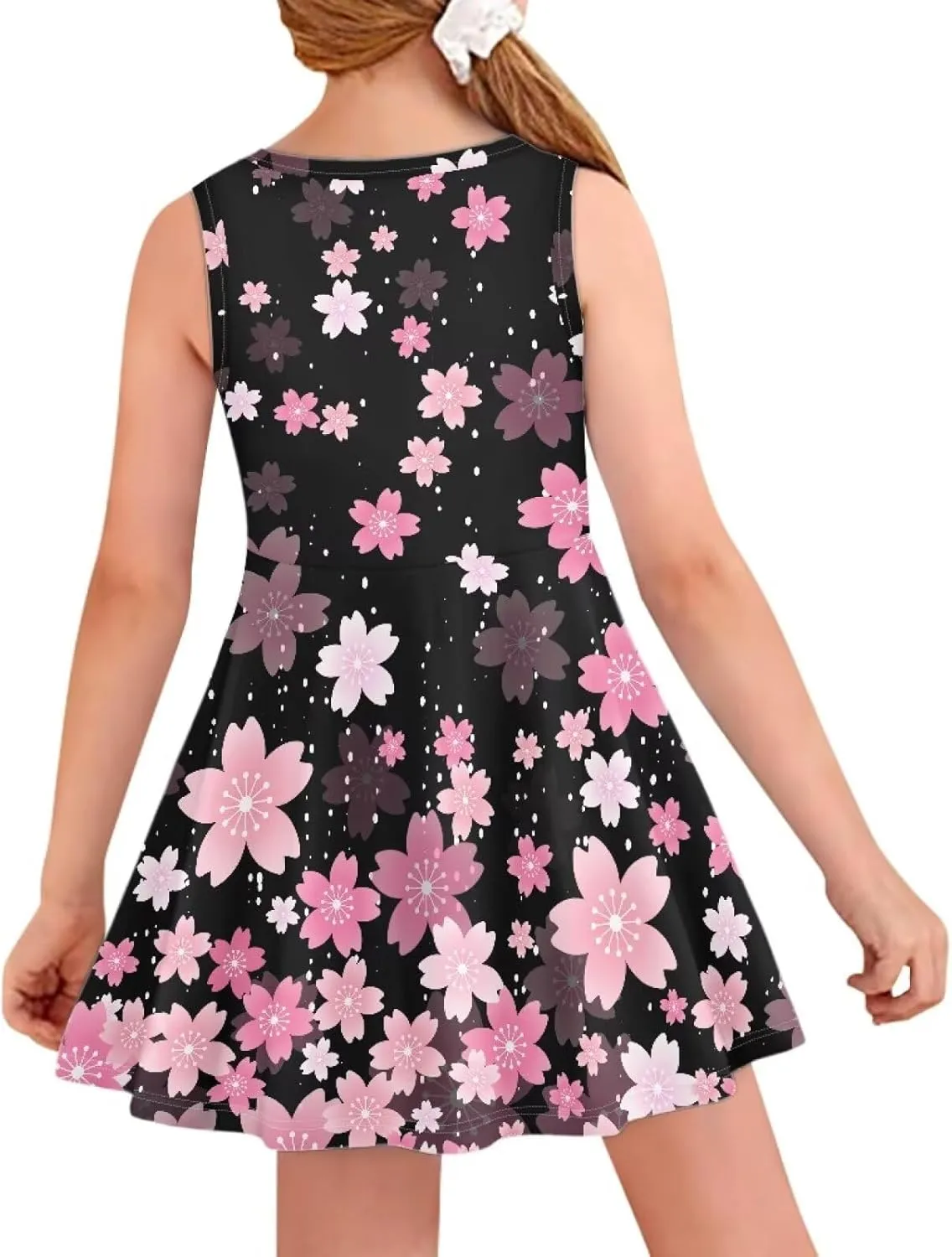 Summer Dresses Girls Elegant Sweet Midi Spring Sundresses Party Dresses Sleeveless Suitable 3-16 Years Old
