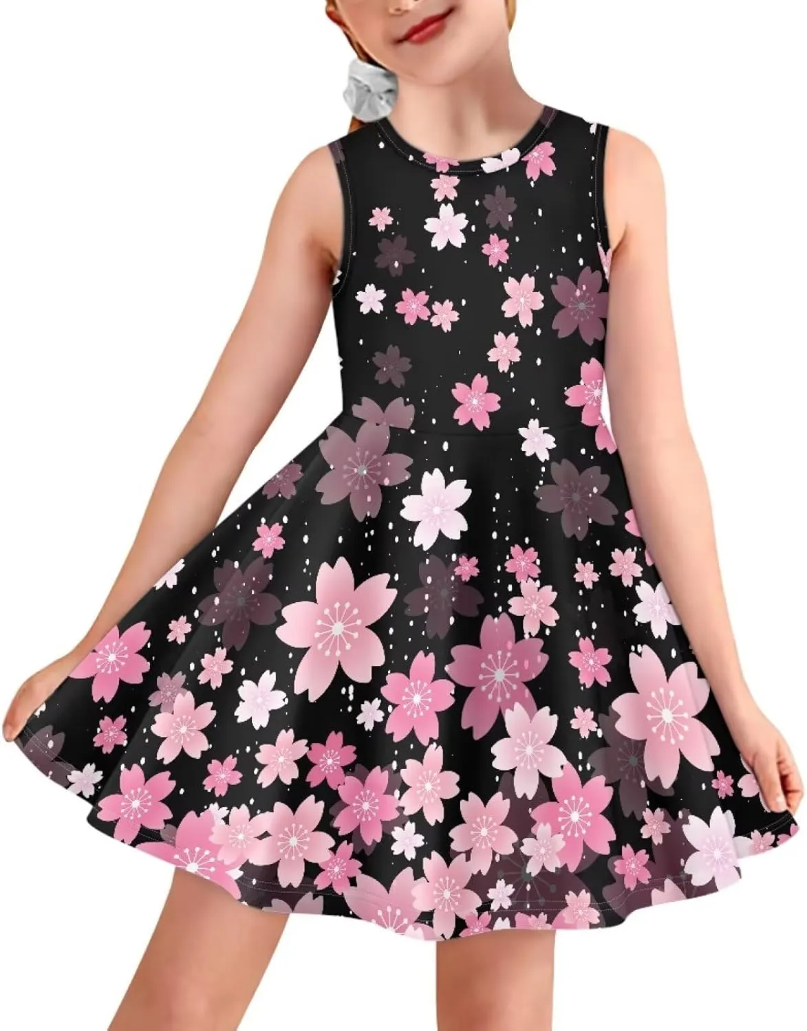 Summer Dresses Girls Elegant Sweet Midi Spring Sundresses Party Dresses Sleeveless Suitable 3-16 Years Old