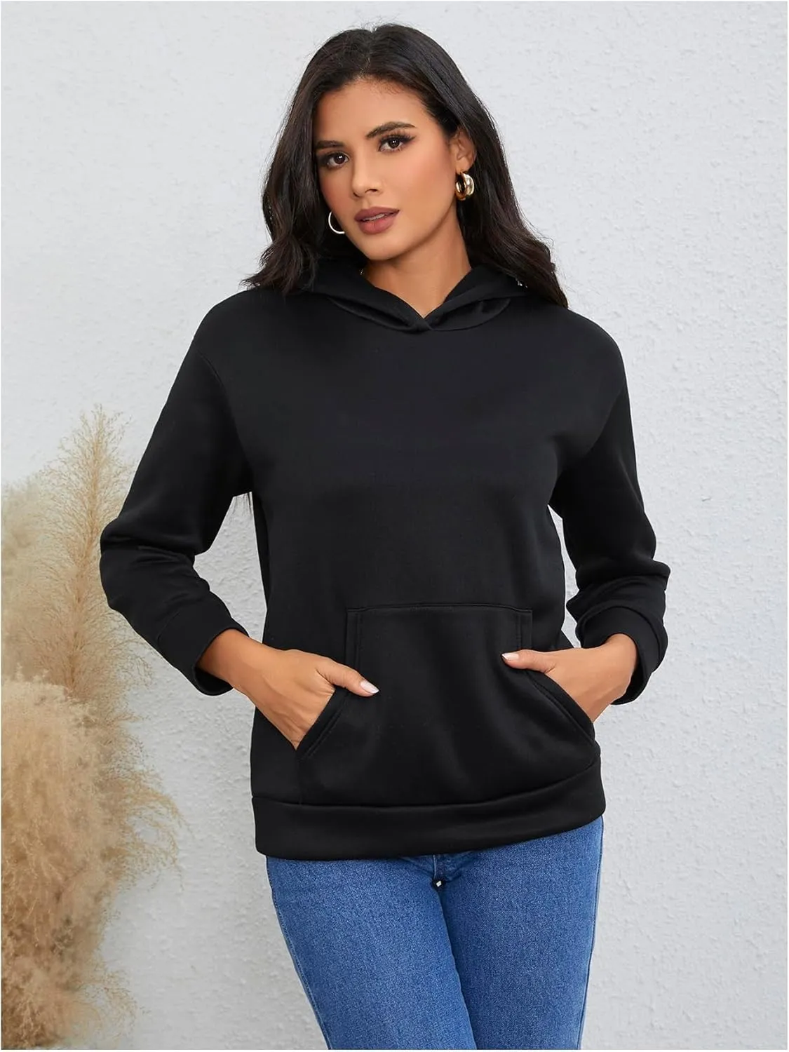 SweatyRocks Women's Letter Graphic Hoodies Fleece Long Sleeve Loose Hooded Sweatshirts Pullover Tops