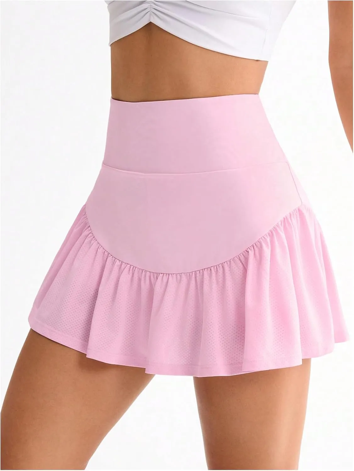SweatyRocks Women's Pleated Tennis Skirt High Waisted Ruffle Layered Athletic Golf Skort Mini Skirt