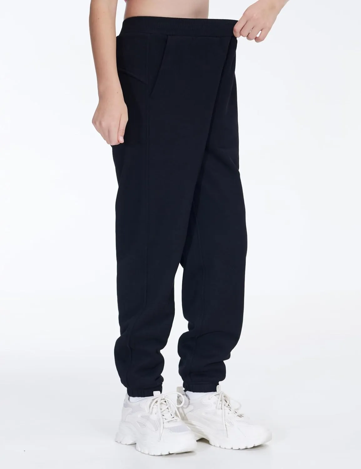 THE GYM PEOPLE Girl's Fleece Tapered Workout Sweatpants Warm Soft Athletic Joggers Pants with Pockets