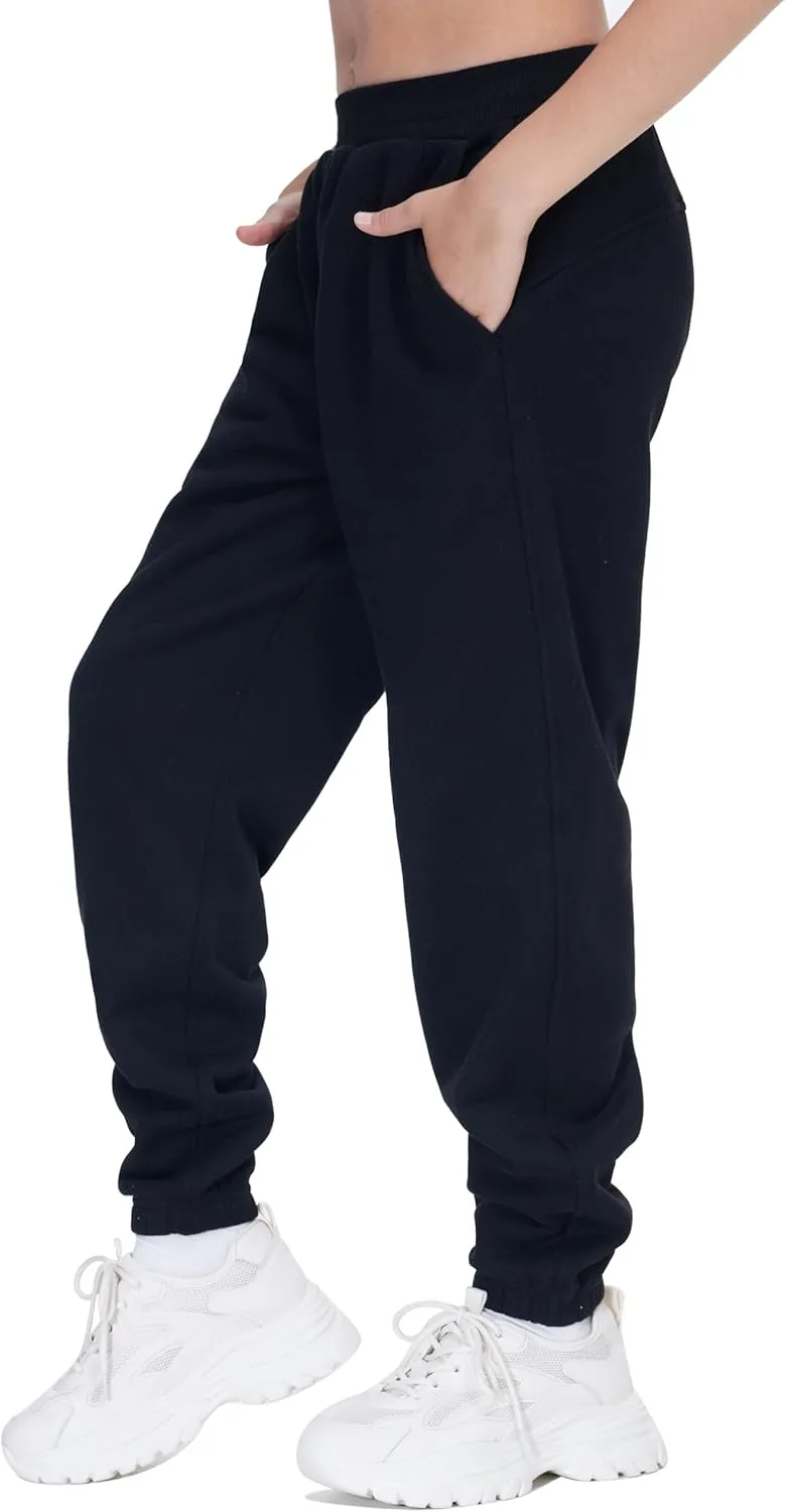 THE GYM PEOPLE Girl's Fleece Tapered Workout Sweatpants Warm Soft Athletic Joggers Pants with Pockets