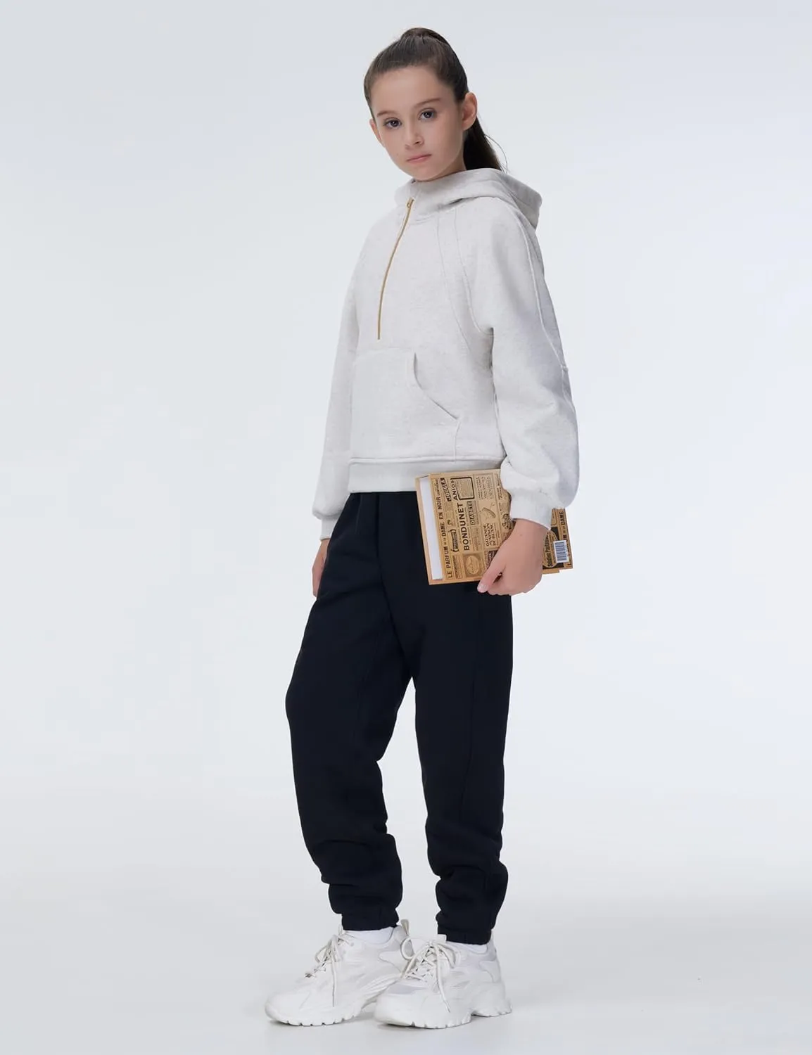 THE GYM PEOPLE Girl's Fleece Tapered Workout Sweatpants Warm Soft Athletic Joggers Pants with Pockets