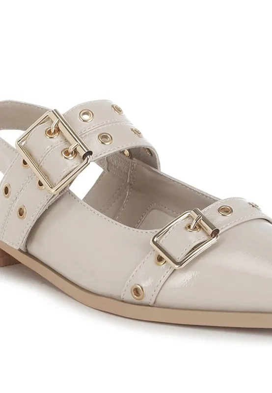 The Rag Company Betula Eyelets & Buckle Detail Flats