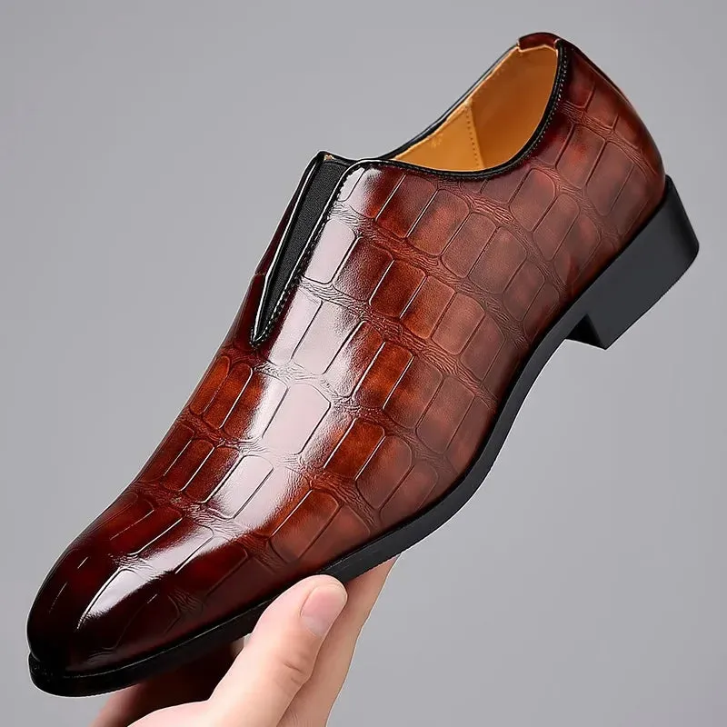Vera | Croc-Embossed Leather Loafers