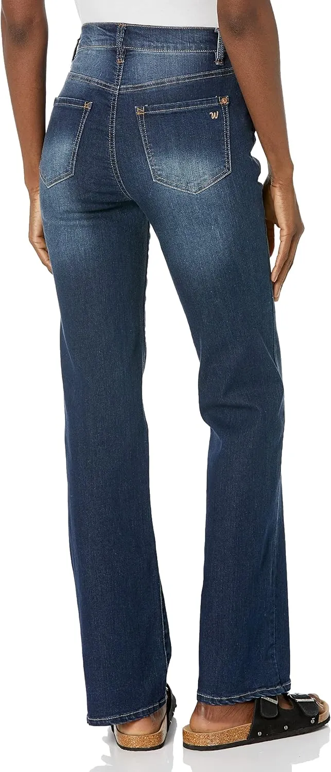 WallFlower Women's Fearless Curvy 70s Bootcut Denim Super High-Rise Insta Vintage Juniors Jeans
