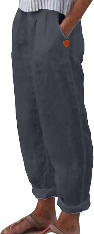 Women High Waisted Wide Leg Pants Fashion Drawstring Elastic Trousers Comfy Straight Leg Long Pants with Pockets