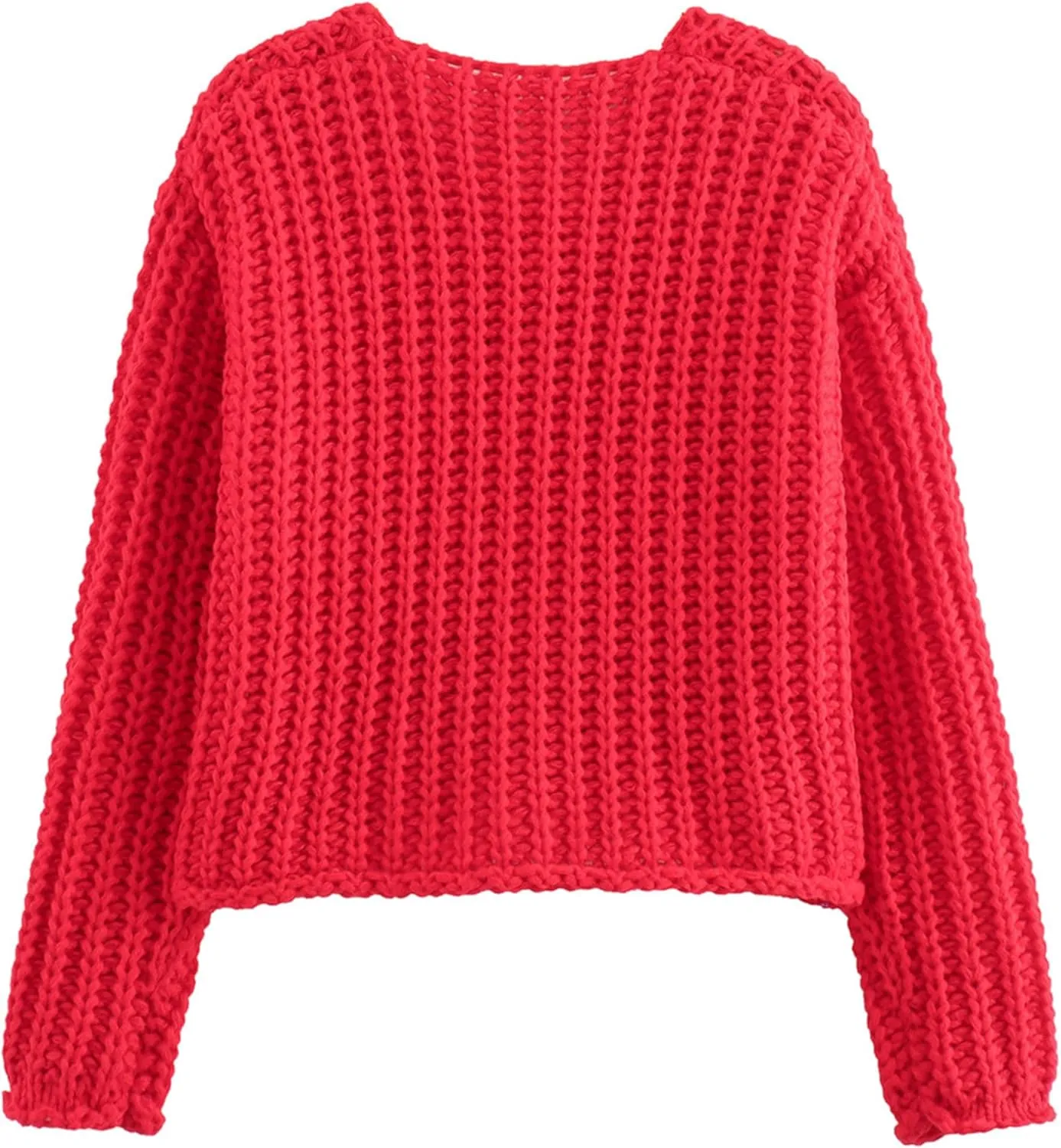 Womens Chunky Knit Cardigan Sweaters Long Sleeve Open Front Button Kitted Fall Jackets Coats