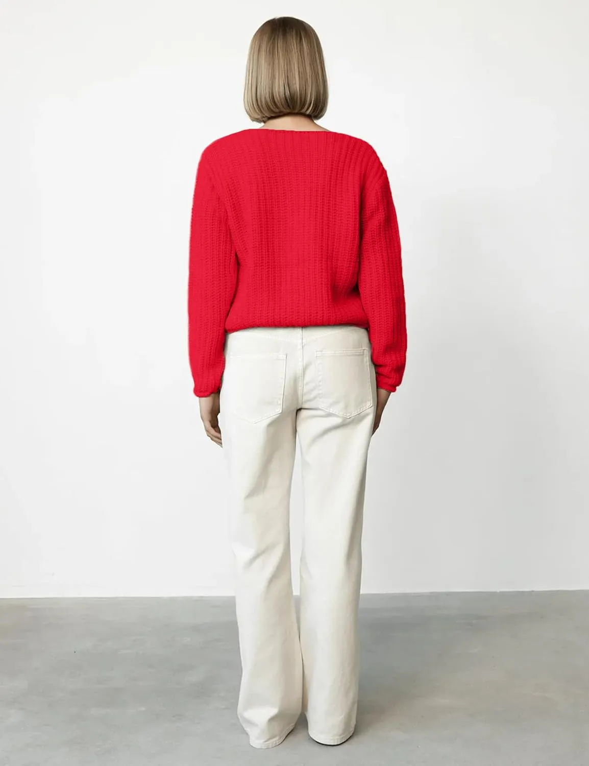 Womens Chunky Knit Cardigan Sweaters Long Sleeve Open Front Button Kitted Fall Jackets Coats