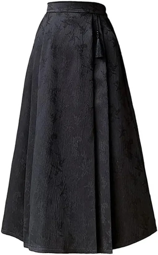 Women's Elegant A-Line High Waist Pleated Solid Color Casual Skirts