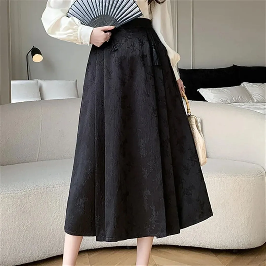Women's Elegant A-Line High Waist Pleated Solid Color Casual Skirts
