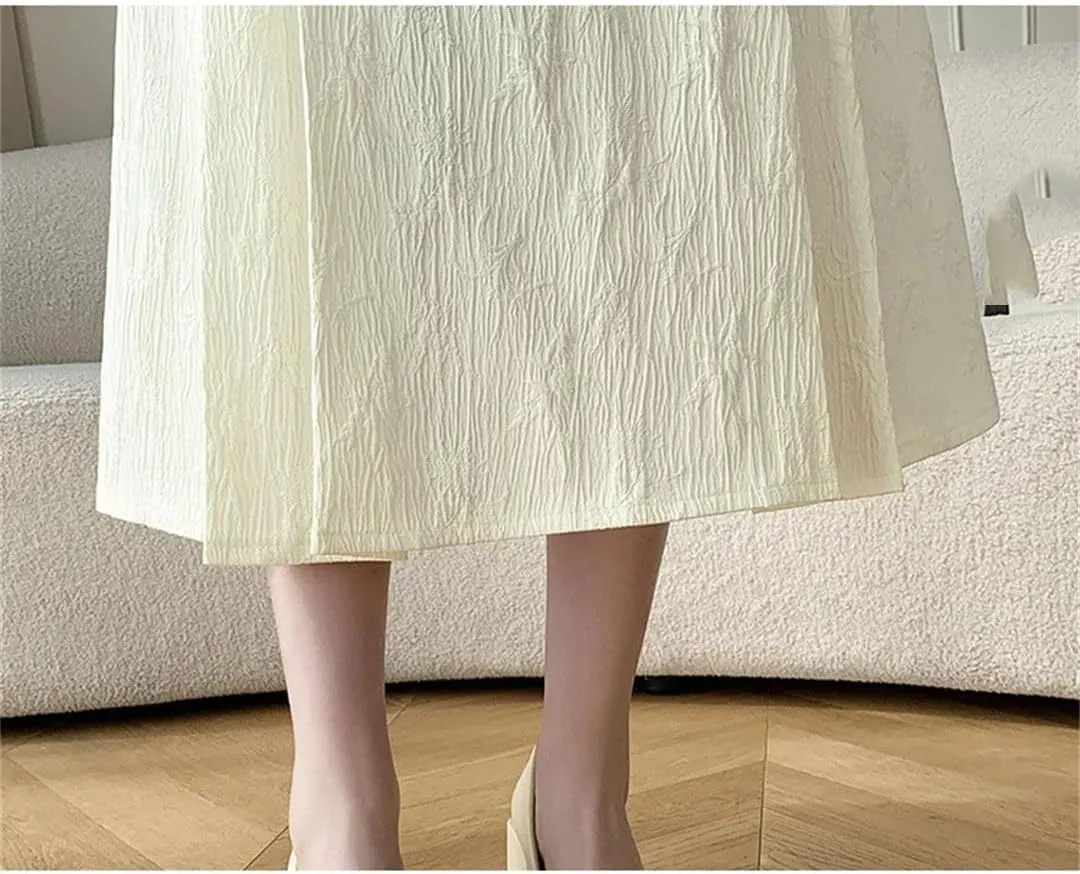 Women's Elegant A-Line High Waist Pleated Solid Color Casual Skirts