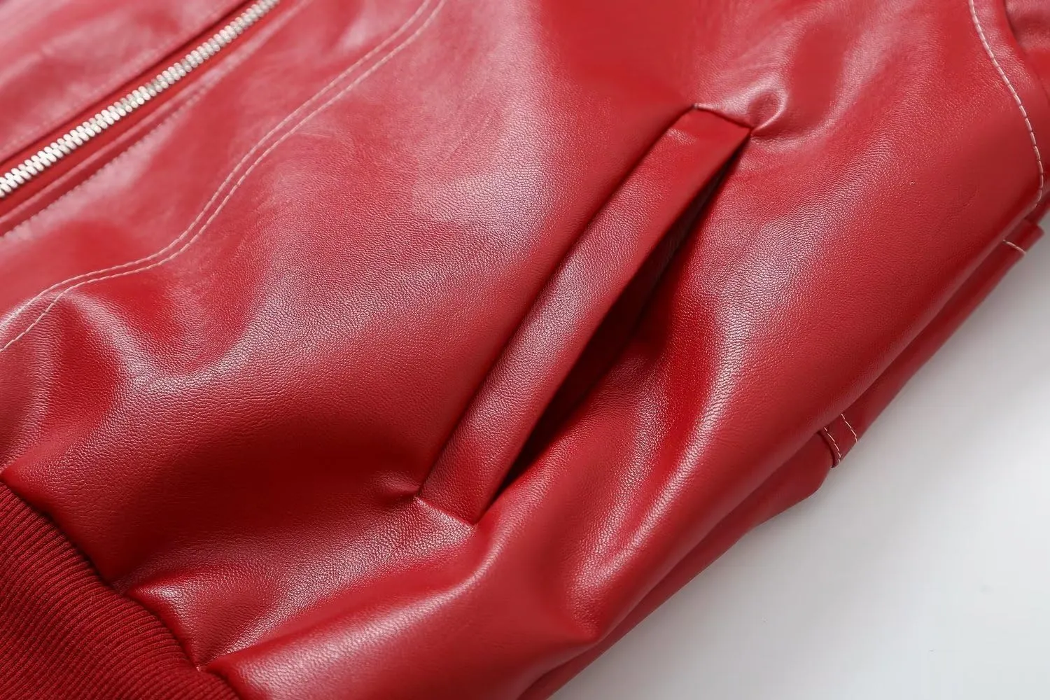 Women's Fashion Faux Leather Jacket Zip Up Oversized Motorcycle Jacket Y2K Leather Bomber Coats Moto Biker Outerwear