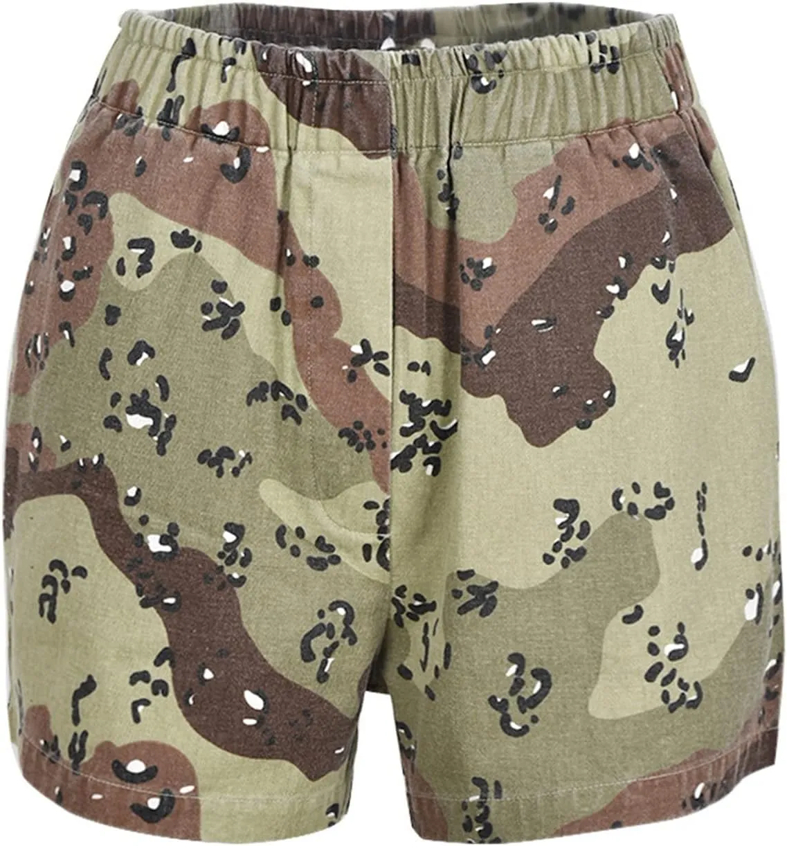 Women's High Waisted Camo Shorts Casual Trendy Denim Short Pants Summer Camouflage Shorts with Pockets