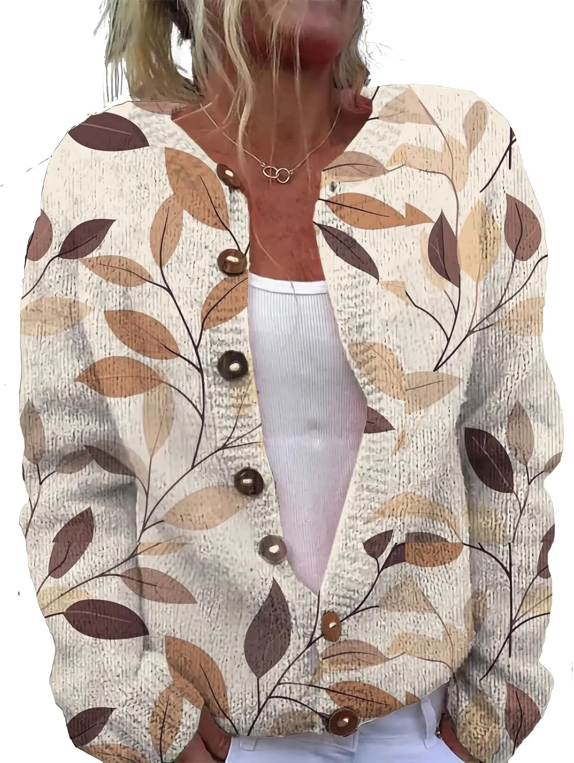 Womens Plus Size Cardigan Sweater Chunky Button Lightweight Casual Long Sleeve Winter Fall Sweater Tops