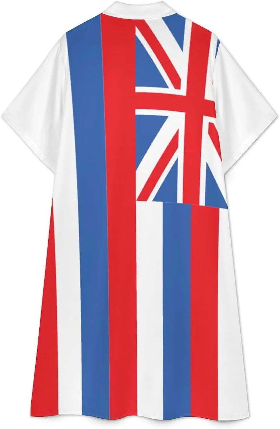 Women's Short Sleeve Collared Simple Button Down Shirt Dress 2025 Summer Ukraine Flag Long Dresses