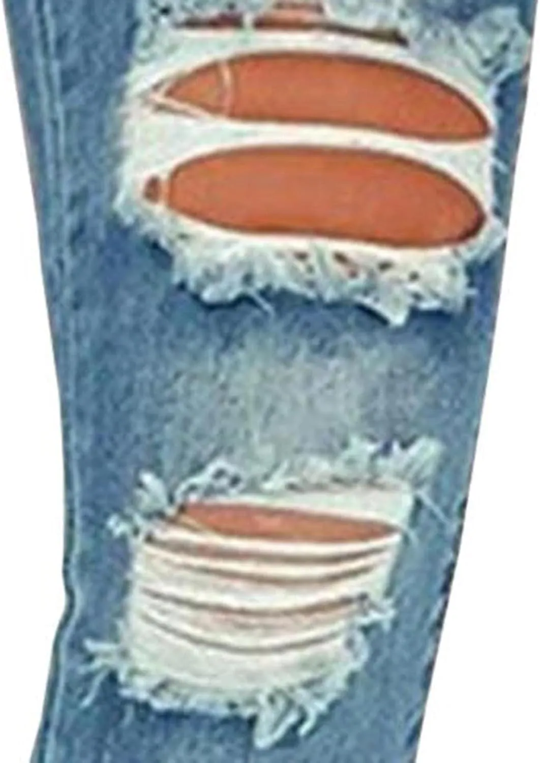 Women's Stretch Denim Pants Plus Size Slim Destroyed Trousers Casual High Waist Skinny Ripped Jeans
