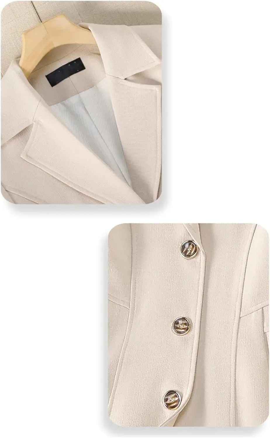 WomenS Winter Wool Blend Trench Coat Single Breasted Lapel Mid-Long Windbreaker Jacket Outwear