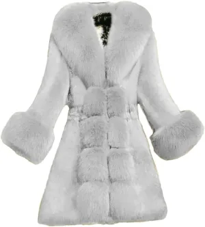 Women's Wool Blend Coat Notched LApel Winter Jacket Midi Windbreaker Jacket
