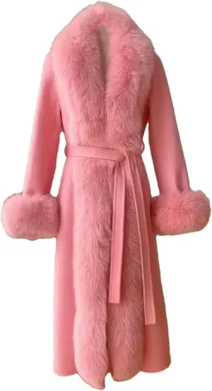 Women's Wool Blended Coat Winter LArge Fur ColLAr LArge Size Casual Warm Windbreaker Jacket