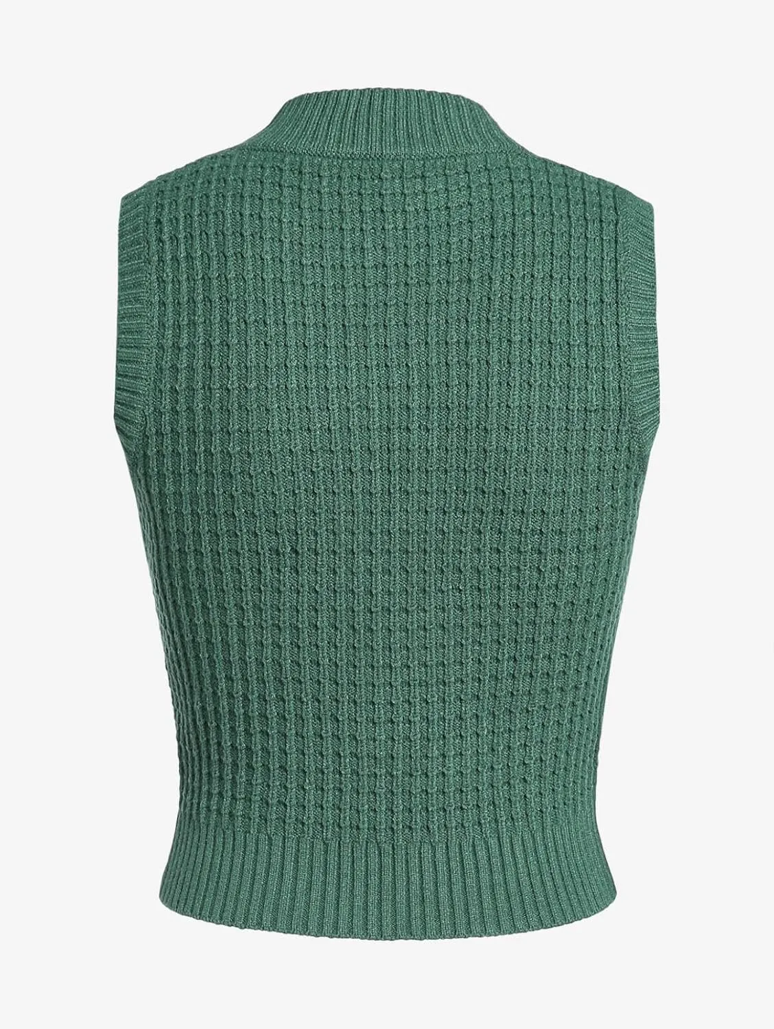 ZAFUL Women's Mock Neck Sleeveless Crop Top Knit Sweater Vest Casual Ribbed Slim Pullover Tank Tops