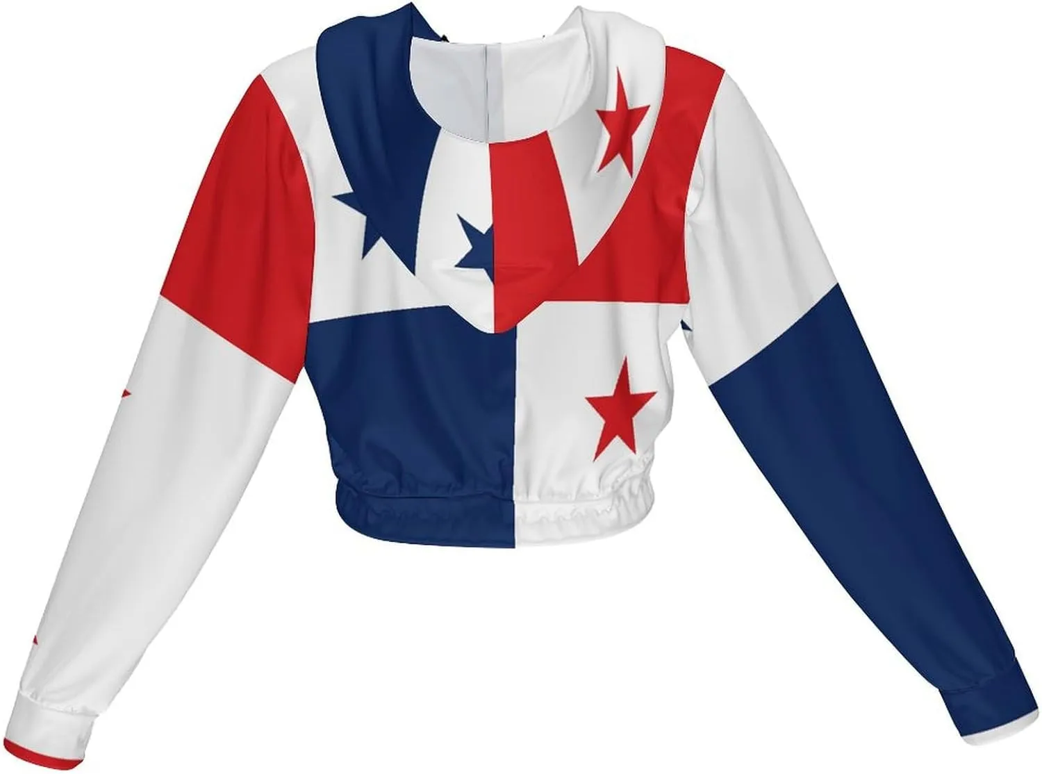 Zakqeik Flag of Cape Verde Women's Long Sleeve Hooded Jacket Crop Sweatshirt