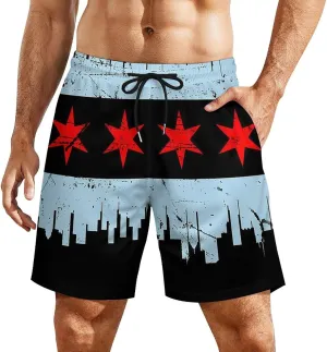 Zakqeik Italian Flag Mens Swim Trunks Quick Dry Swim Shorts with Pockets Funny Beach Shorts