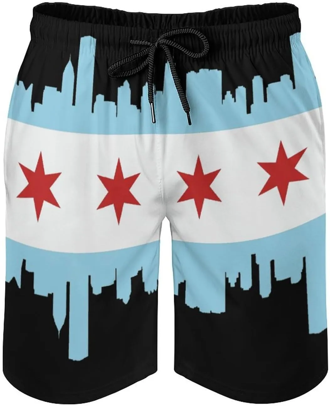 Zakqeik Men's Summer Guyana Flag Map Swim Trunks Quick Dry Surf Boardshorts Bathing Suit Shorts with Pockets