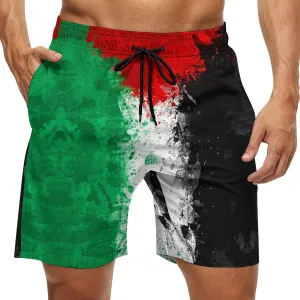 Zakqeik Men's Summer Missouri State Flag Swim Trunks Quick Dry Surf Boardshorts Bathing Suit Shorts with Pockets