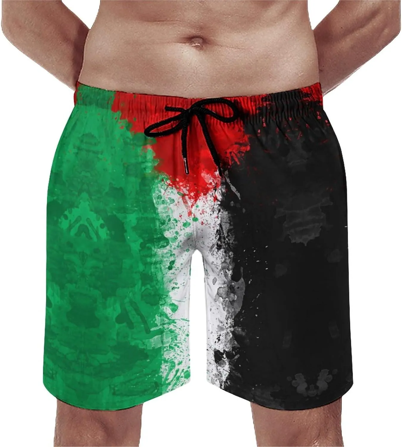 Zakqeik Men's Summer Missouri State Flag Swim Trunks Quick Dry Surf Boardshorts Bathing Suit Shorts with Pockets