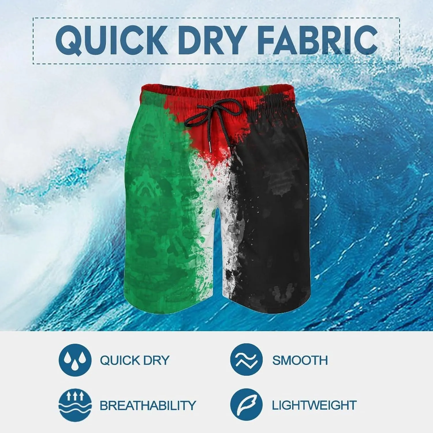 Zakqeik Men's Summer Missouri State Flag Swim Trunks Quick Dry Surf Boardshorts Bathing Suit Shorts with Pockets