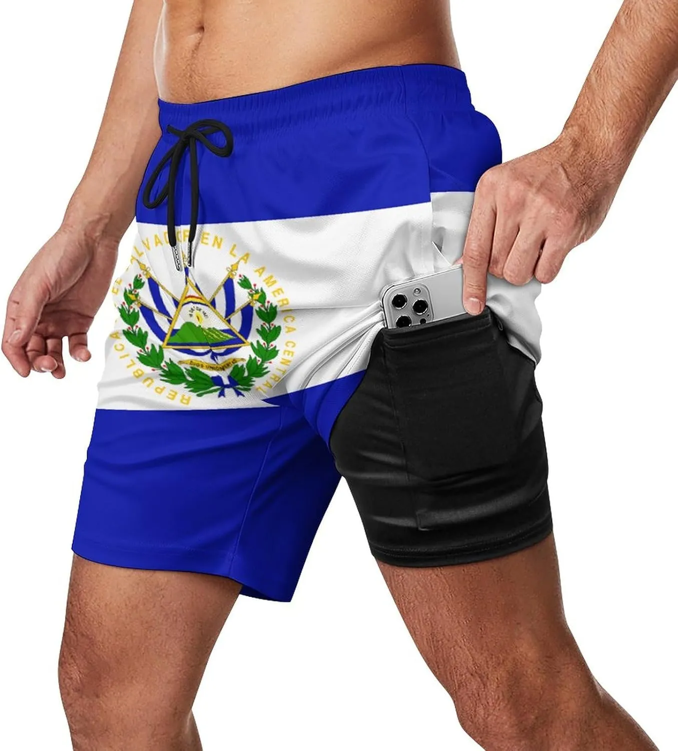 Zakqeik Men's Summer Texas Flag Swim Trunks Quick Dry Surf Boardshorts Bathing Suit Shorts with Pockets