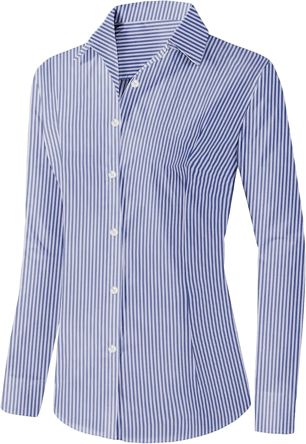 Zeagoo Womens Button Down Shirts Long Sleeve V Neck Tops Wrinkle Free Collared Work Office Solid Blouses Corset Tops