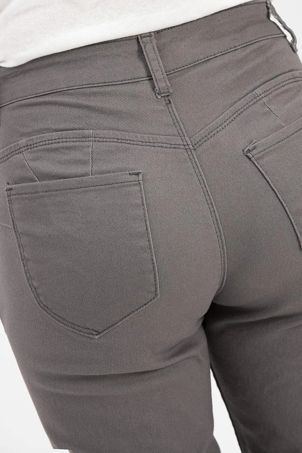 ZENTHACE Women's Basic 5-Pocket Twill Capri Pants Stretch Straight Leg Casual Capris
