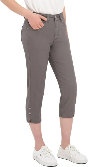 ZENTHACE Women's Basic 5-Pocket Twill Capri Pants Stretch Straight Leg Casual Capris