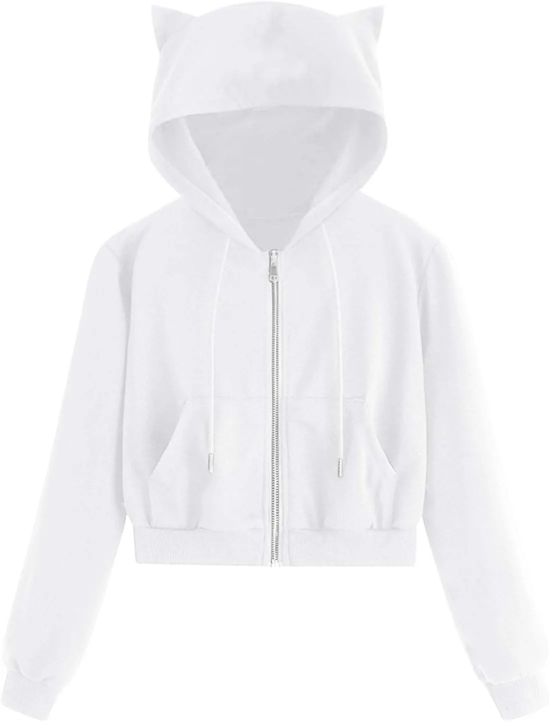 Zip Up Hoodies for Women 2024 Cropped Long Sleeve Sweatshirts Jackets Trendy Y2k Crop Tops Teen Girls Clothes